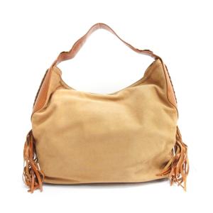 スエード フリンジ ワンショルダーバッグ ベージュ 250227E 鞄 GY18