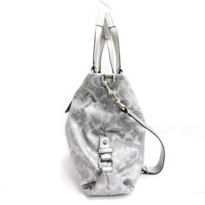 COACH シグネチャー ショルダーバッグ ハンドバッグ F15807 シルバーカラー