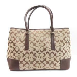 COACH シグネチャー トートバッグ 6086 ブラウン ベージュ 250207E 鞄