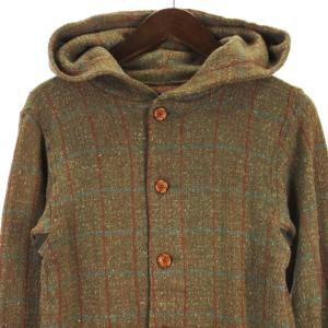 KAPITAL チェック カーディガン フーディ エルボーパッチ ブラウン系 S AA