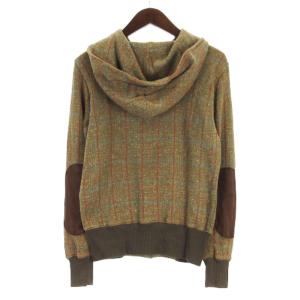 KAPITAL チェック カーディガン フーディ エルボーパッチ ブラウン系 S AA