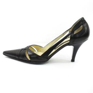 PELLICO ポインテッドトゥ パンプス レザー 37.5 ブラック 靴