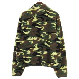 ボアジャケット フリーズ カモフラ 総柄 ジップアップ カーキ系 42 AA
