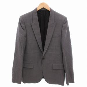 テーラードジャケット 総裏 シングル ウール モヘヤ混 48 グレー