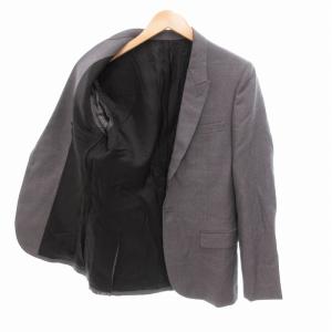 LITHIUM HOMME 美品 テーラードジャケット 総裏 シングル ウール モヘヤ混 50 グレー