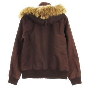 BURBERRY BLUE LABEL ジャケット フーディ ファー 裏ノバチェック ブラウン L GY03