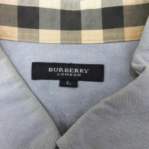 BURBERRY LONDON ボタンダウン シャツ 長袖 ブルー L 250218E GY03