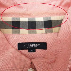 BURBERRY LONDON ボタンダウン シャツ 長袖 ピンク L 250218E GY03