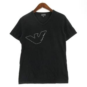 Tシャツ 半袖 Vネック ブラック XL 250225E GY03
