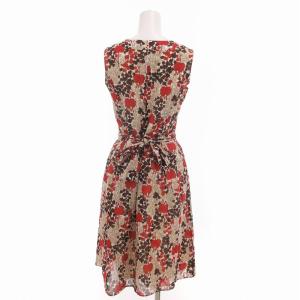 BURBERRY LONDON ワンピース ひざ丈 総柄 36 赤 レッド