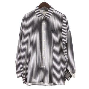 ストライプ シャツ 長袖 コットン 1 ネイビー