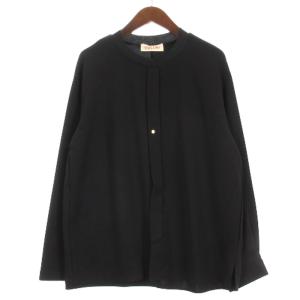 アシンメトリー プルオーバー シャツ トレーナー 長袖 切替 20-AW-034 ブラック 1