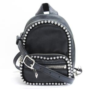 スタッズ ミニ ショルダーバッグ レザー ブラック AA