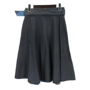 BLUE LABEL CRESTBRIDGE 前ボタン フレア スカート 38 ネイビー 250313E
