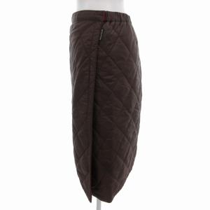 mont-bell サーマラップスカート ひざ丈 リバーシブル 中綿 キルティング L 茶 ブラウン 赤 レッド 1105463