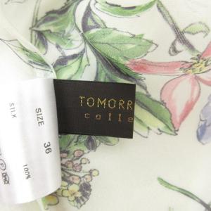 TOMORROWLAND シアー ブラウス 花柄 長袖 シルク 36 ホワイト系 250313E