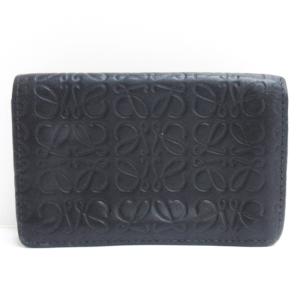 LOEWE リピート アナグラム カードケース 財布 レザー ブラック