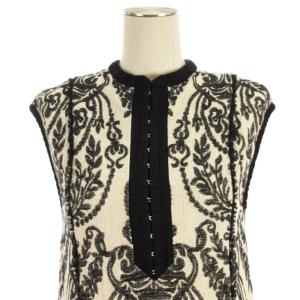 Ameri VINTAGE 総柄 ワンピース ノースリーブ ロング ベージュ系 M