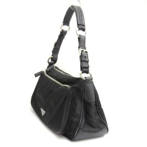 PRADA 三角プレート ハンドバッグ ナイロン ブラック