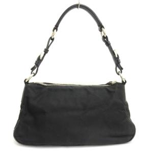 PRADA 三角プレート ハンドバッグ ナイロン ブラック