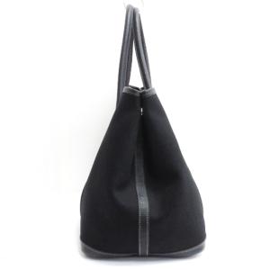 HERMES ガーデンパーティーPM トートバッグ トワルオフィシエ キャンバス G刻印 ブラック