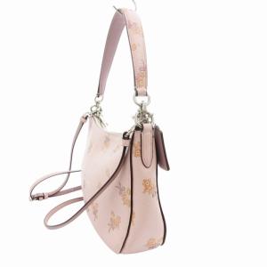 COACH 29858 チェルシー ハンドバッグ ショルダー 2WAY 斜め掛け ラメ 花柄 ロゴ レザー ピンク