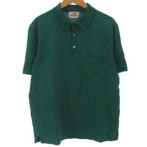 ポロシャツ カットソー 半袖 鹿の子 Hロゴ グリーン 