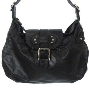 ワンショルダー バッグ フラップ レザー 本革 ブラック 黒