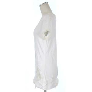 Ermanno Scervino Tシャツ カットソー プルオーバー レース 半袖 切替 シルク混 絹混 ホワイト 白 40