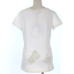 Ermanno Scervino Tシャツ カットソー プルオーバー レース 半袖 切替 シルク混 絹混 ホワイト 白 40