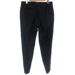 INCOTEX SUPER 100's サージ ノープリーツ パンツ スラックス テーパード ウール チャコールグレー 48