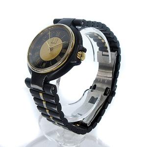 dunhill ミレニアム クォーツ 腕時計 ラウンド デイト ローマ数字 コンビカラー ブラック ゴールド