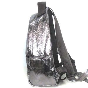 DIESEL BOLDMESSAGE メタリック BIGロゴ バックパック シルバー