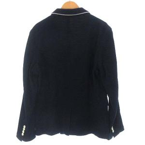 LACOSTE VH093E 2B テーラード ジャケット ブレザー 裏トリコロールカラー パイピング 鹿の子 ネイビー 紺 50