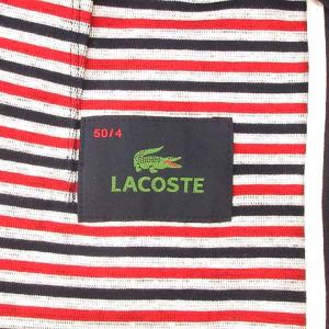 LACOSTE VH093E 2B テーラード ジャケット ブレザー 裏トリコロールカラー パイピング 鹿の子 ネイビー 紺 50