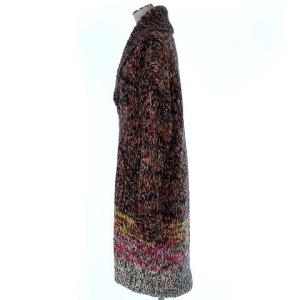 STUNNING LURE 16AW ミックスニット コート ショールカラー ロング グラデーション ウール モヘヤ アルパカ混 ブラック系 黒系 F