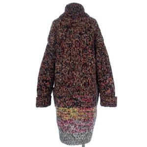 STUNNING LURE 16AW ミックスニット コート ショールカラー ロング グラデーション ウール モヘヤ アルパカ混 ブラック系 黒系 F