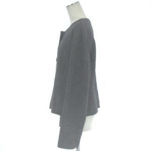 LANVIN COLLECTION コレクション ノーカラー ジャケット ウール カシミヤ混 グレー 42 L