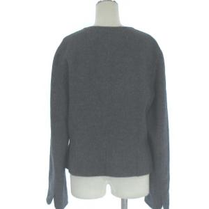 LANVIN COLLECTION コレクション ノーカラー ジャケット ウール カシミヤ混 グレー 42 L