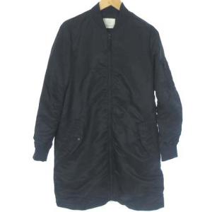 ナイロン MA-1 ロング コート ブラック 黒