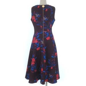 Calvin Klein ワンピース ノースリーブ ロング フラワー 花柄 ストレッチ ネイビー 紺 4 M