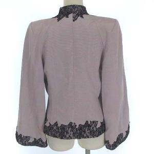 GIVENCHY ノーカラー ジャケット フレア レース 装飾