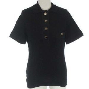 グログランニットポロシャツ ブラック