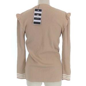 BORDERS at BALCONY 19AW BASIC BORDER TOP リブニット 38 ベージュ