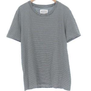 Martin Margiela 10 16SS Tシャツ カットソー ボーダー コットン 半袖 ブラック ホワイト 黒 白 L