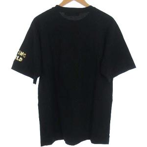 HUNTING WORLD Tシャツ カットソー ロゴ プリント オーバーサイズ 半袖 ブラック ゴールド 黒 M