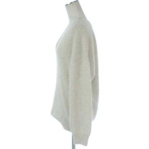 TOMORROWLAND 20SS ウール パール Vネック ニット プルオーバー セーター 長袖 ライトベージュ S トップス