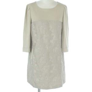 フラワーモチーフチュニックワンピース 40 ベージュ