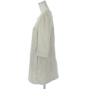 TO BE CHIC フラワーモチーフチュニックワンピース 40 ベージュ