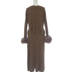 Diagram GRACE CONTINENTAL 17AW フォックスファー付きニットワンピース ブラウン